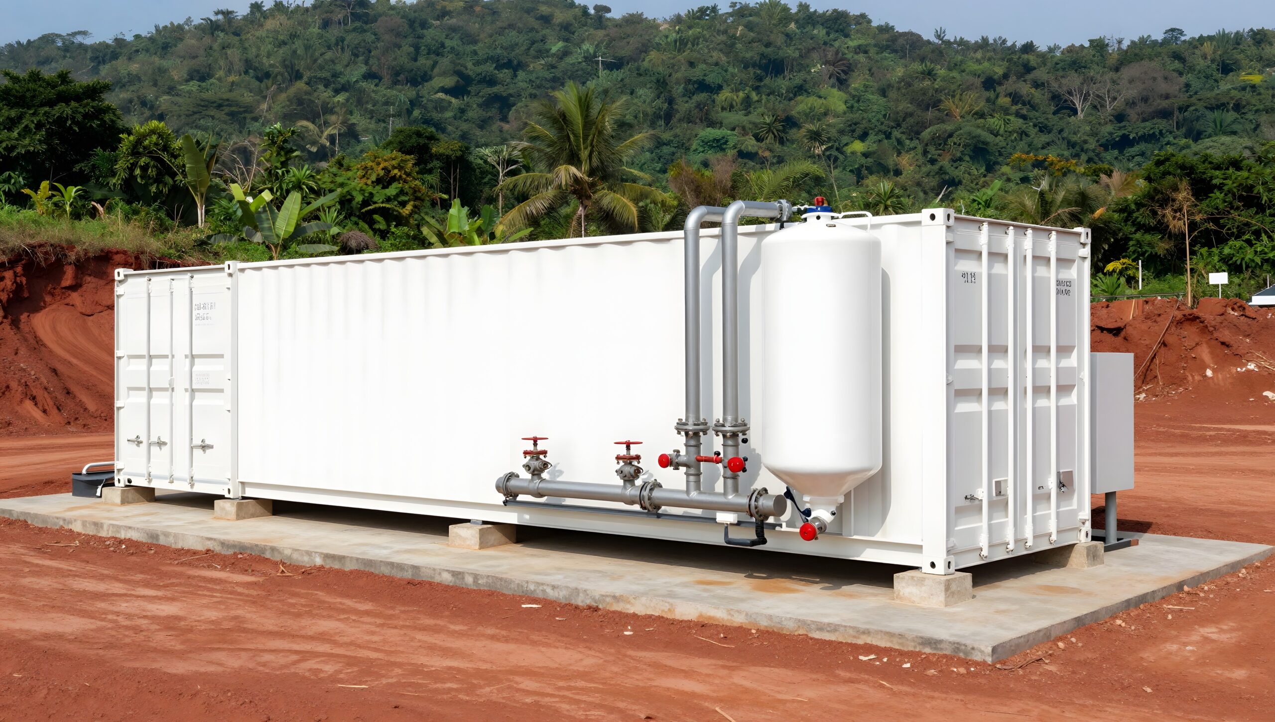 Containerised pilot unit installed on an industrial site