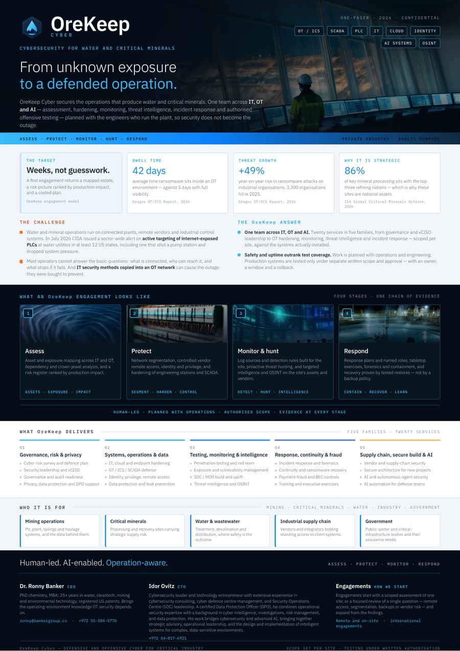 OreKeep Cyber one-pager, first page